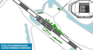 Extra fietsparkeerplekken station Groningen Europapark